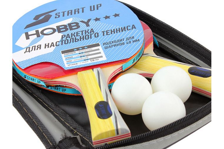 Набор для настольного тенниса (2 ракетки, 3 шара) Start Up BB01/3 star фото 2