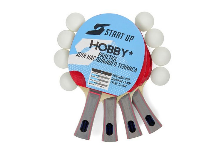 Набор для настольного тенниса (4 ракетки, 8 шаров) Start Up BB02/1 star фото 11
