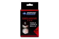 Мяч для настольного тенниса Donic 3* Exclusive, 6 шт белый
