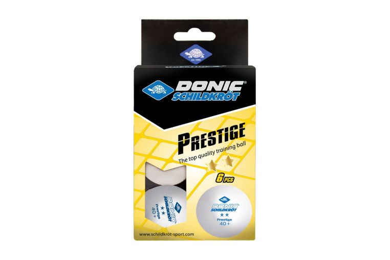 Мячики для н\тенниса 40+ 2 Donic PRESTIGE 6 штук 658021 белый 