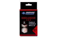 Мячики для н\тенниса 3* 40+ Donic EXCLUSIVE 6 штук 608530E белый