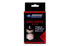 Мячики для н\тенниса 3* 40+ Donic EXCLUSIVE 6 штук 608530E белый
