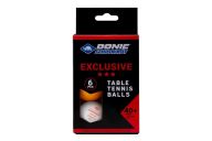 Мячики для н\тенниса 3* 40+ Donic EXCLUSIVE 6 штук 608533E белый + оранжевый
