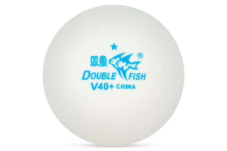 Мяч для настольного тенниса Double Fish 2** dV40+мм, плаcтик, упак.10 шт V40+2 белый фото 1