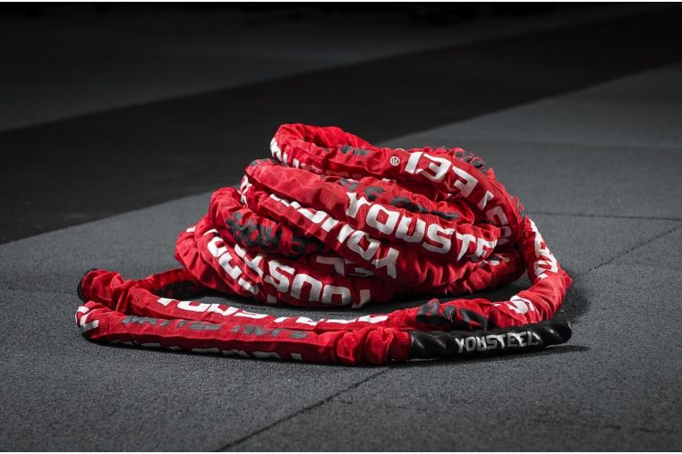 Канат тренировочный YouSteel нейлон, в чехле, D38мм, длина 15 м, красный фото 5