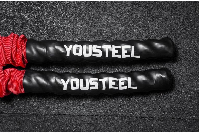 Канат тренировочный YouSteel нейлон, в чехле, D38мм, длина 15 м, красный фото 8