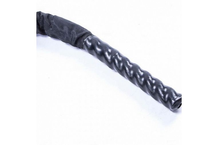 Канат тренировочный в рукаве Live Pro Covered Battle Rope LP8172-M1 3,8 см х 12 м, черный\синий фото 2