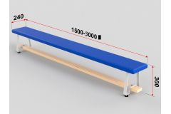 Скамейка гимнастическая полумягкая, ножка - металл Glav 04.303.1-1500 Длина 150см