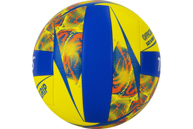 Мяч волейбольный Torres Grip Y V32185, р.5, синт.кожа (ТПУ), маш. сшивка, бут.камера,желто-синий фото 2