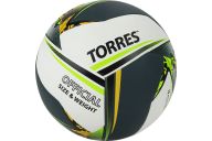 Мяч волейбольный Torres Save V321505 р.5, синт.кожа (ПУ), гибрид, бут.кам, бело-зелено-желный