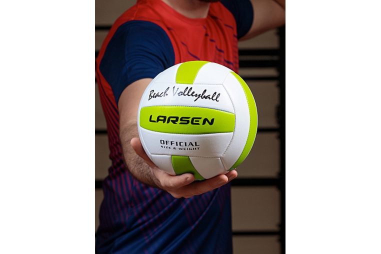 Мяч волейбольный пляжный Larsen Beach Volleyball Green р.5 фото 4