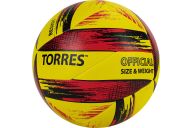 Мяч волейбольный Torres Resist V321305, р.5, синт. кожа (ПУ), гибрид, бут.кам.желто-красно-черный