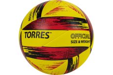 Мяч волейбольный Torres Resist V321305, р.5, синт. кожа (ПУ), гибрид, бут.кам.желто-красно-черный