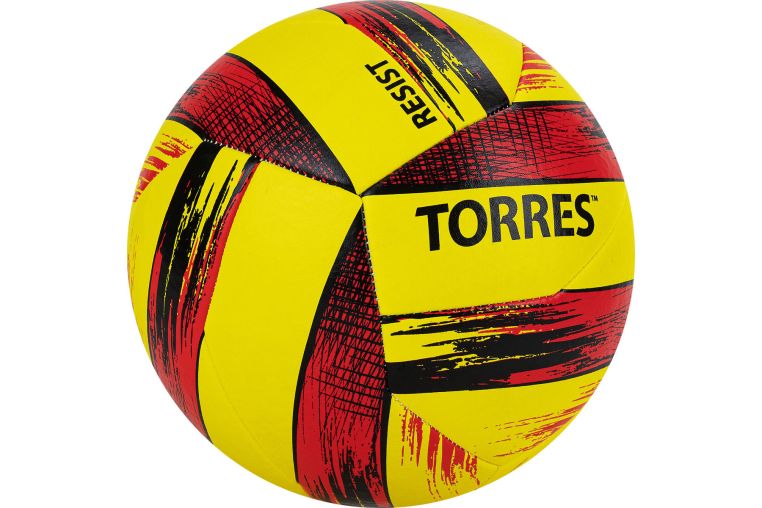 Мяч волейбольный Torres Resist V321305, р.5, синт. кожа (ПУ), гибрид, бут.кам.желто-красно-черный фото 2