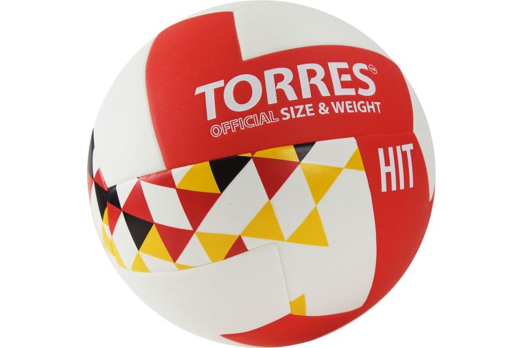Мяч волейбольный Torres Hit V32055 р.5 бело-красно-мультколор фото 2
