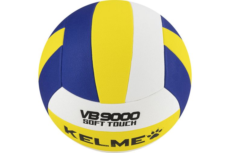 Мяч волейбольный Kelme 9806140-141, р. 5, 18 пан., синт.кожа (ПУ), клееный, бело-желто-синий фото 1