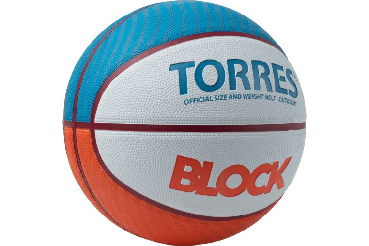 Мяч баскетбольный Torres Block B023167 р.7 фото 1