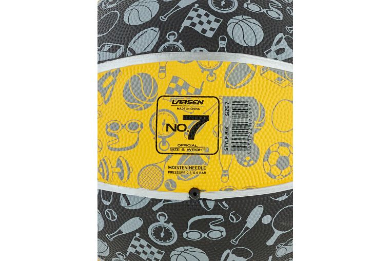 Мяч баскетбольный Larsen Style Black\Yellow р.7 фото 1
