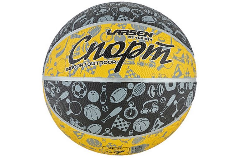 Мяч баскетбольный Larsen Style Black\Yellow р.7 фото 2