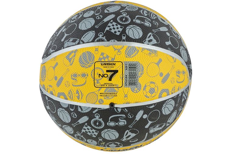 Мяч баскетбольный Larsen Style Black\Yellow р.7 фото 7