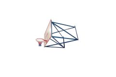 Ферма для щита баскетбольного, вынос 1,0 м, разборная Ellada М192
