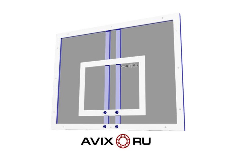 Щит баскетбольный тренировочный из оргстекла 10мм 120x90см Avix 2.55 фото 1
