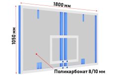 Щит баскетбольный профессиональный Glav из поликарбоната (для ферм и стоек) 01.200-1