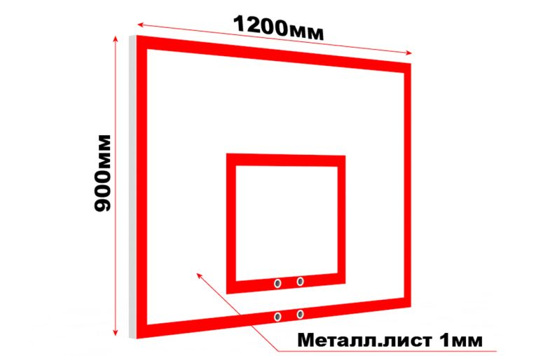 Щит баскетбольный антивандальный из металлического листа Glav 01.204 фото 3
