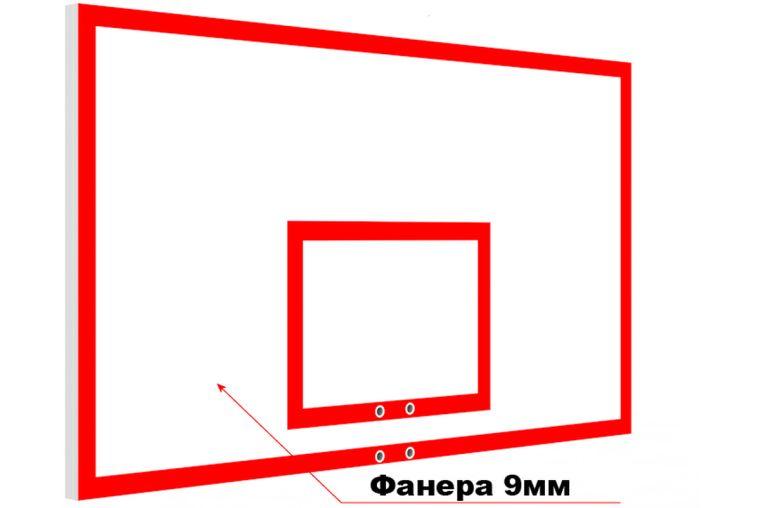 Щит баскетбольный игровой из фанеры на металлическом каркасе Glav 01.206 