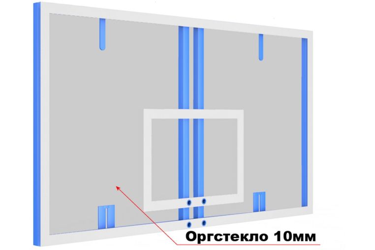 Щит баскетбольный профессиональный из оргстекла толщ. 10мм (под стойки) Glav 01.2001 фото 6
