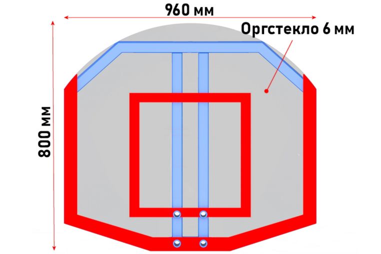 Щит стритбольный из оргстекла Glav 01.212.006 