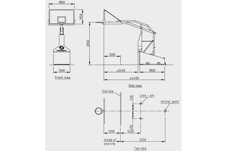 Ферма (стойка) баскетбольная Super SAM 245 Schelde Sports 910-S6.S0810 1612010 фото 1