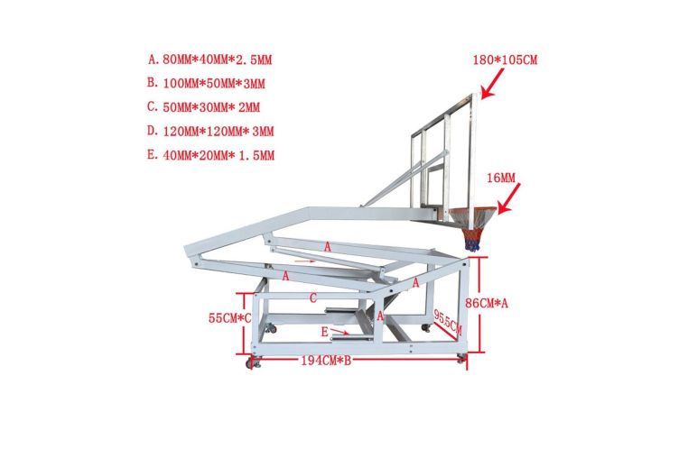 Баскетбольная мобильная стойка DFC STAND72G фото 2