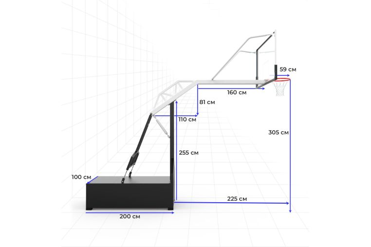 Баскетбольная мобильная стойка DFC STAND72GP ROLITE фото 3