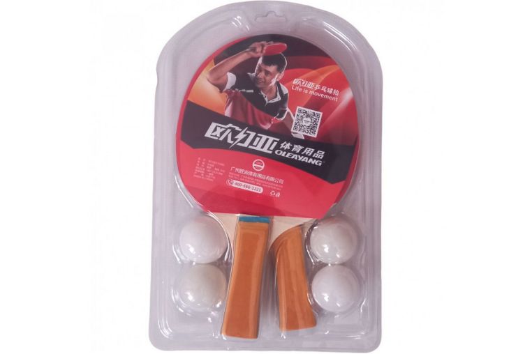 Набор для настольного тенниса Sportex 2 ракетки 4 шарика T07530-5 желтый 