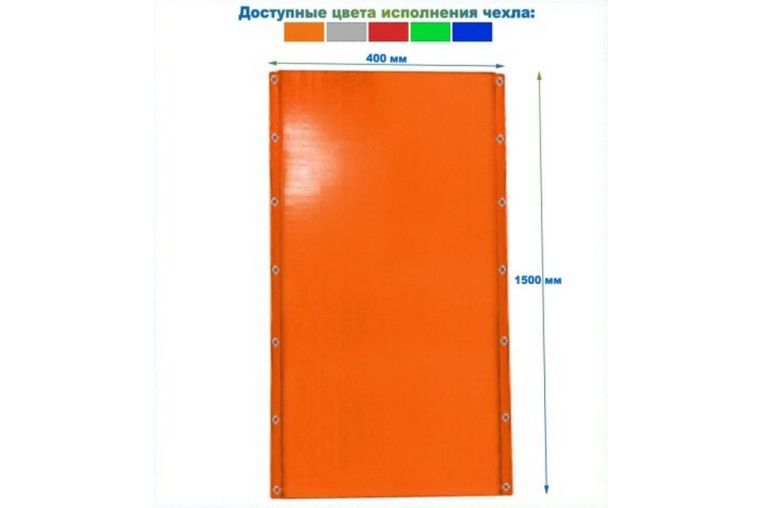 Мат защитный для горнолыжных трасс 1500х400х100 люверсы\тент\ппу Dinamika оранжевый 