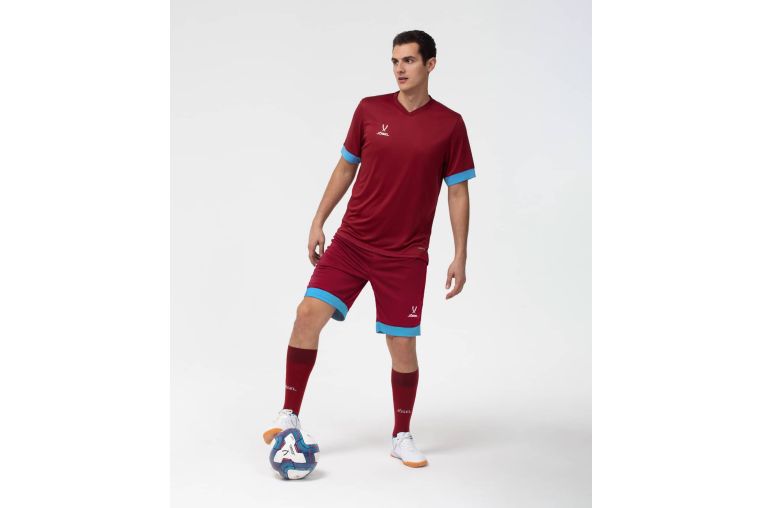 Шорты игровые Jogel DIVISION PerFormDRY Union Shorts, гранатовый-голубой-белый фото 3