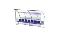 Скамейка для запасных игроков на 4 места, закрытые боковины Ellada М1001