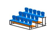 Трибуна мобильная 3 ряда сиденья пластиковые на 15 мест Spektr Sport