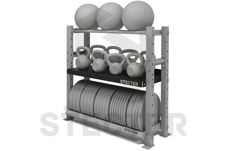 Стеллажная полка для гантелей/гирь Stecter (L1100 мм) 2459 фото 3
