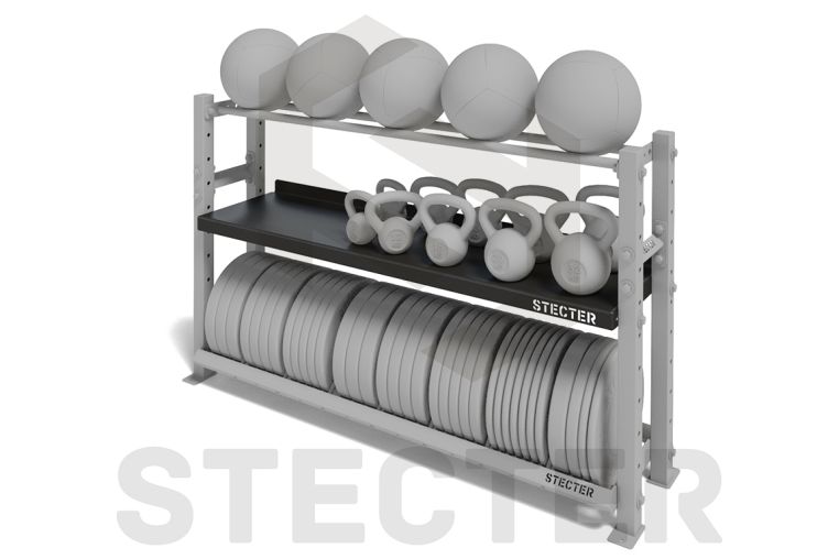 Стеллажная полка для гантелей/гирь Stecter (L1800 мм) 2460 фото 2