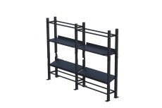 Модульный стеллаж Spektr Sport для гантелей, гирь и медболов 258х43х195 (2 секции)