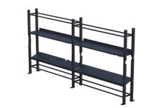 Модульный стеллаж Spektr Sport для гантелей, гирь и медболов 378х43х195 (2 секции)