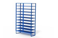 Стеллаж для хранения инвентаря закрытый 124х44х200 см Spektr Sport (разборный) 11 полок