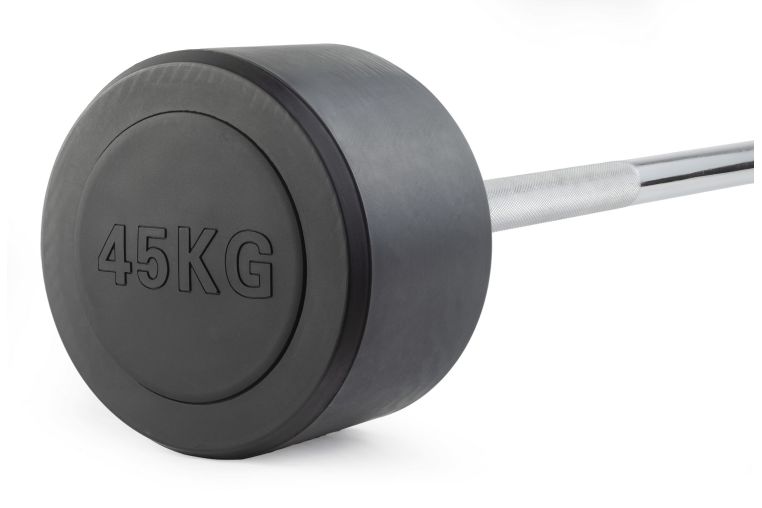 Штанга неразборная обрезиненная 45 кг. Прямой гриф. VictoryFit VF-DX4450 
