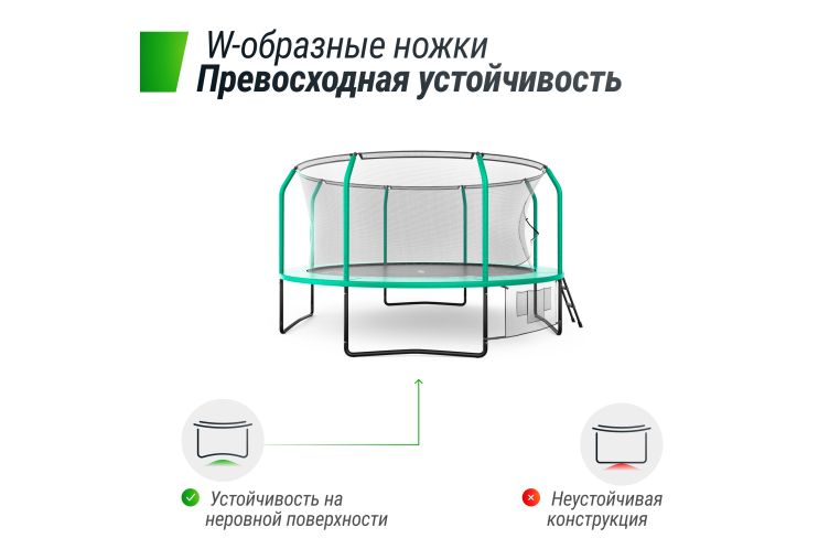 Батут UNIX Line SUPREME GAME 14 ft (Green) фото 6