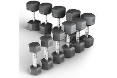 Ряд гантелей гексагональных UNIX Fit обрезиненные от 2,5 до 25 кг