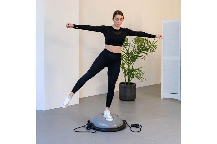 Полусфера балансировочная UNIX Fit Bosu с эспандерами, 46 см фото 12