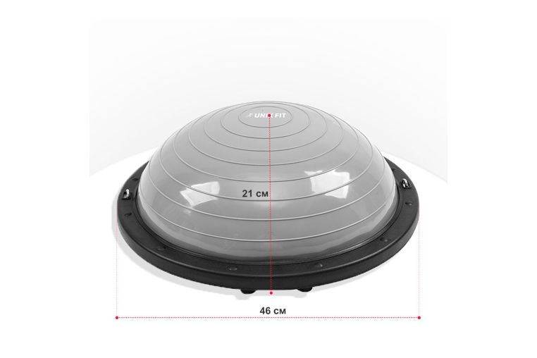 Полусфера балансировочная UNIX Fit Bosu с эспандерами, 46 см фото 2
