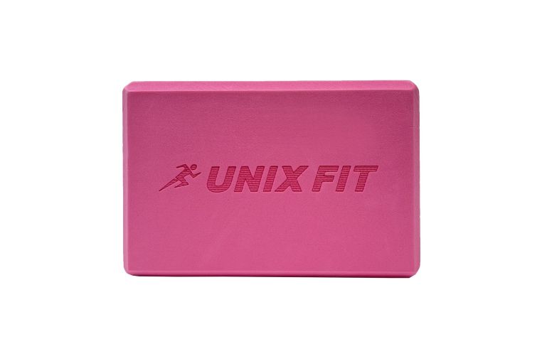 Блок для йоги и фитнеса UNIX Fit (200 г) 23 х 15 х 7 см, 1 шт, розовый 